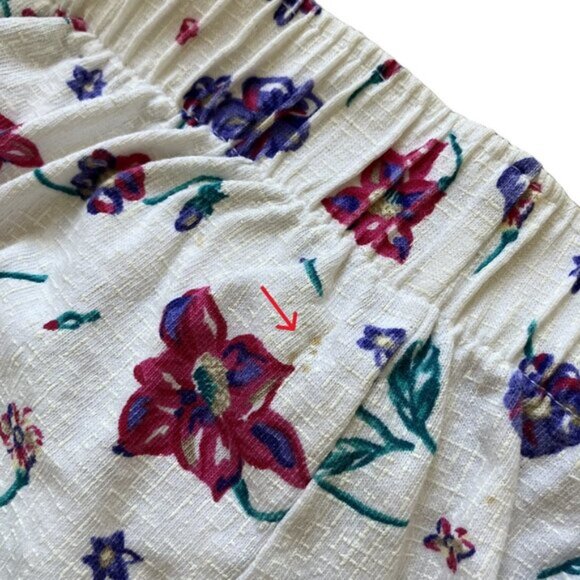 Northern Reflections Pull-On Shorts with Pockets White Floral Print Vintage 90s - Picture 4 of 9